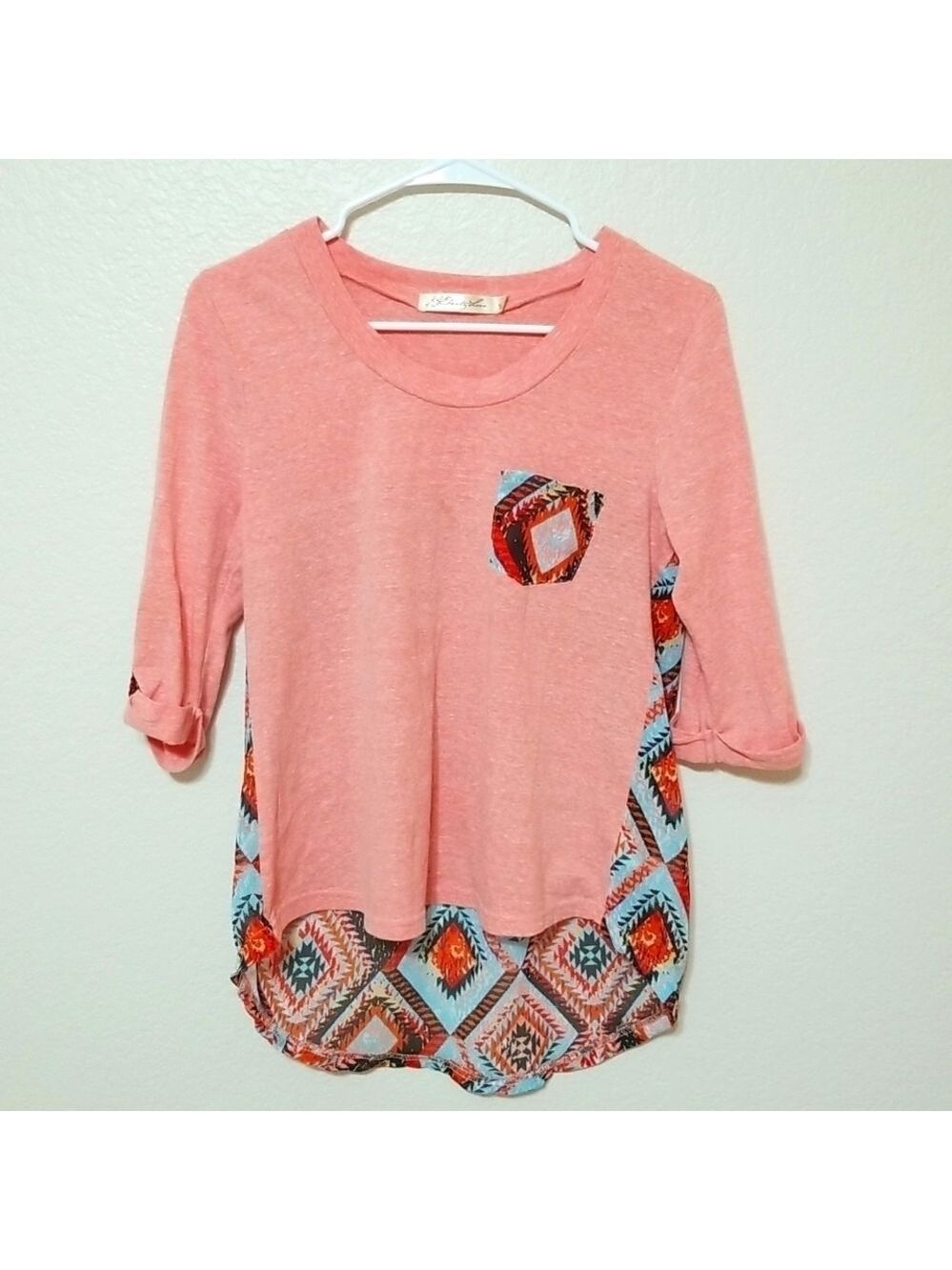 Vintage "liberty love " tunic tee shirt ,size Medium, 3/4 sleeves.